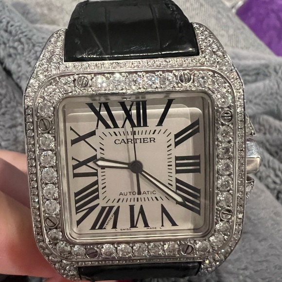 Cartier Santos 100 Diamond Watch - Picture 8 of 16